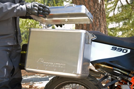 The lids on the Zega Mundo panniers can be completely removed to make it easier to load bulky items.