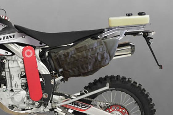 Saddlebags, luggage rack and a 1.5 gallon auxiliary tank expand the bike\'s long-distance touring capabilities.