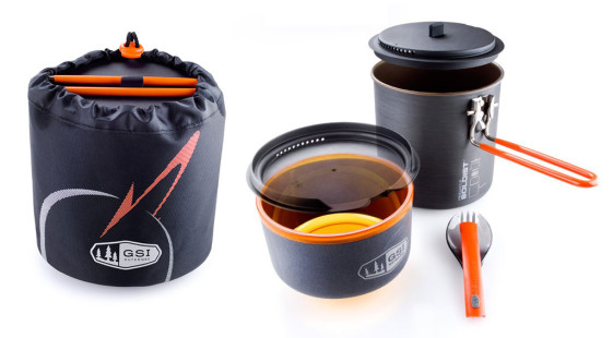 GSI Outdoors Pinnacle Soloist Cookset for motorcycle camping gear