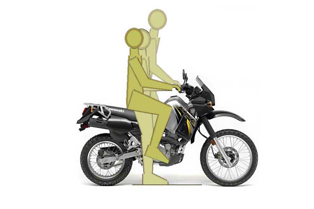 KLR 650 Ergos riding positions