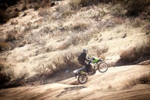 Kawasaki KLR 650 through whoops