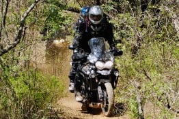 Two Up Riding off-road, riding with a pillion.