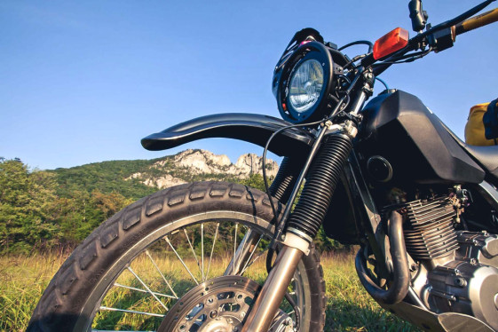 buying a used motorcycle front fork inspection