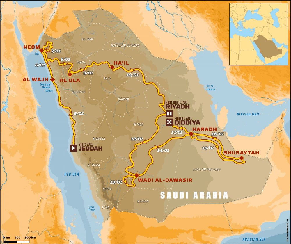 2020 Dakar Rally routes