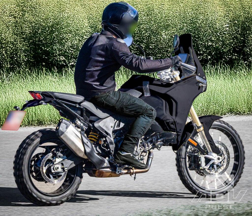 Ducati DesertX V2 adventure motorcycle spied