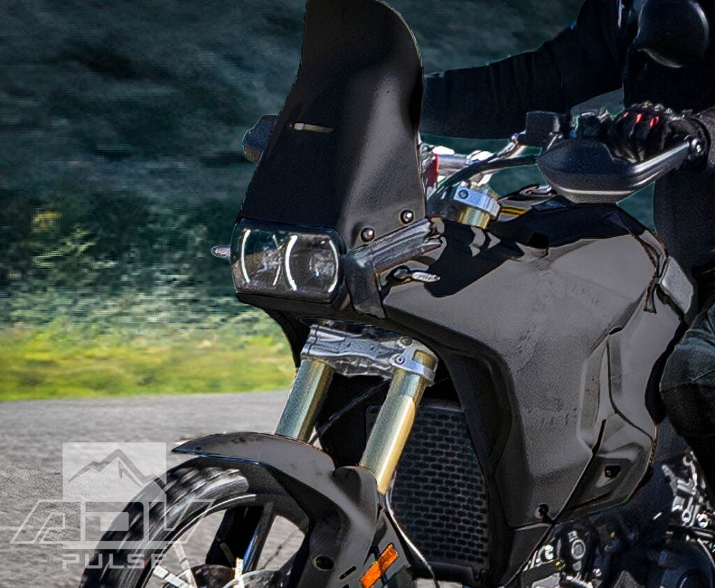 Ducati DesertX V2 adventure motorcycle spied