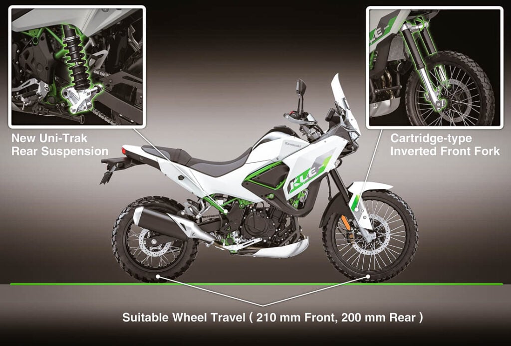 2026 Kawasaki KLE500 adventure motorcycle specs