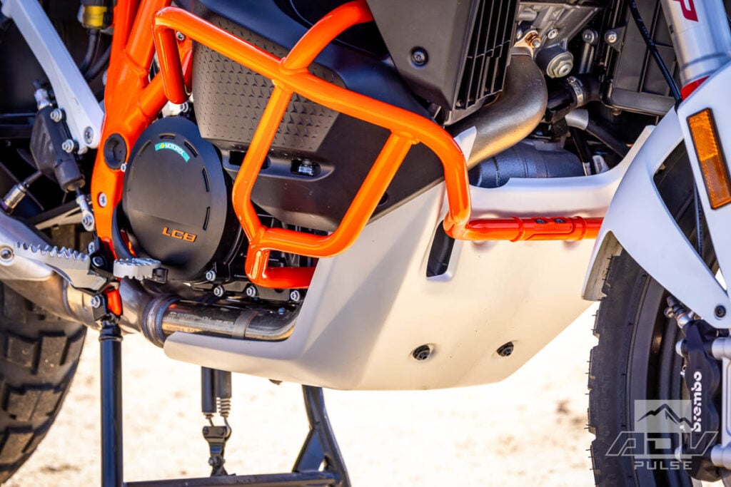 2026 KTM 1390 Super Adventure R crash bars and sump protection