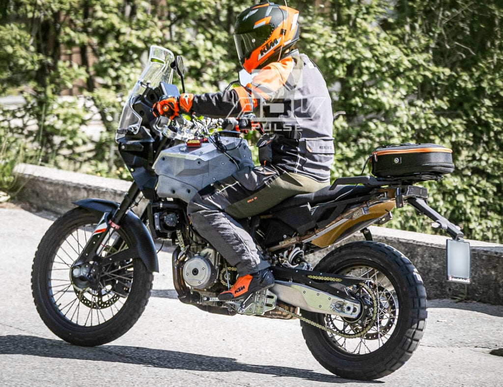 KTM 490 adventure motorcycle spied