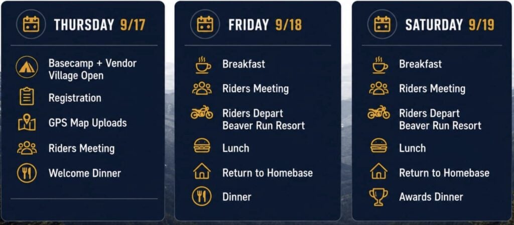 KTM adventure rider rally 2026 itinerary