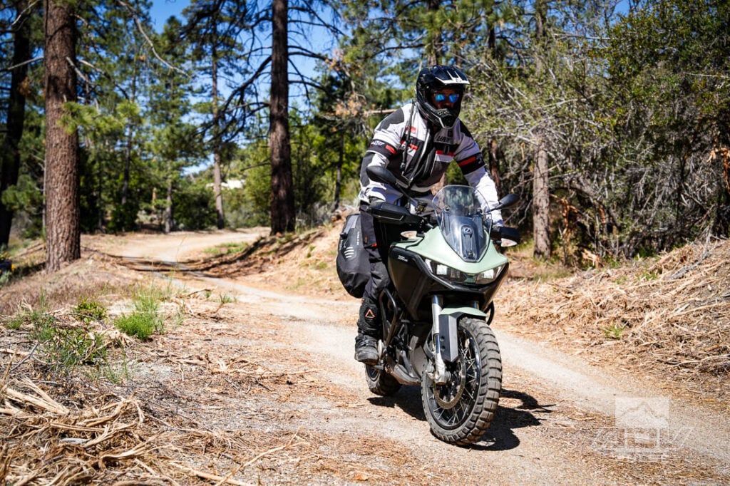 Zero DSR/X Adventure Bike in the Forest.